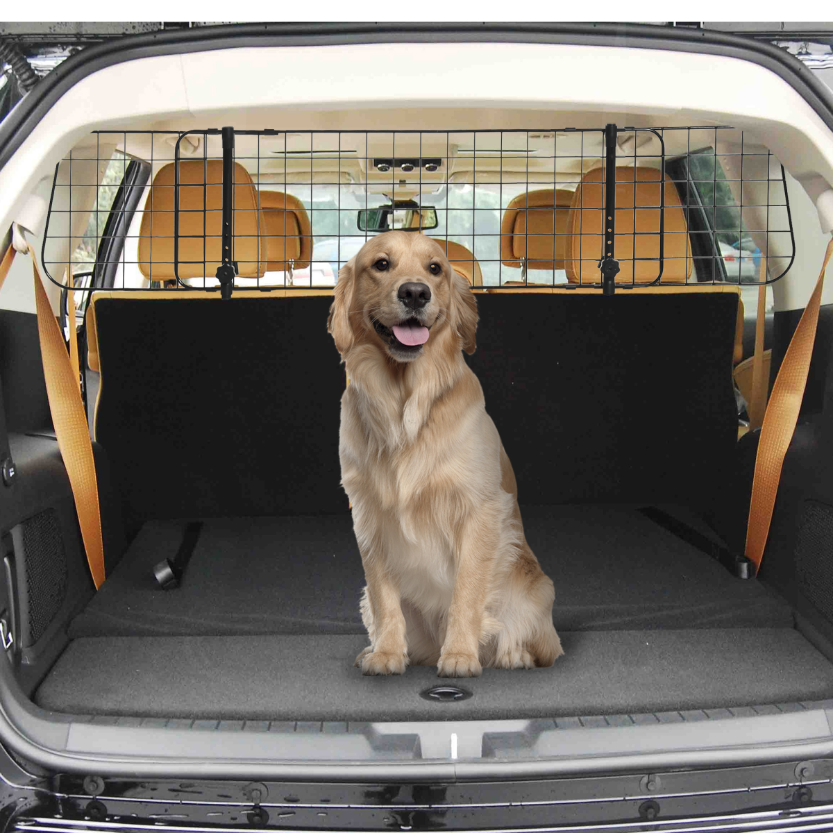 Heavy Duty Dog Car Barrier - Adjustable Ventilated Mesh Guard