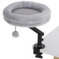 Cat Desk Bed, Cat Hammock 360° Rotatable Adjustable for Window, Table, Work, Grey
