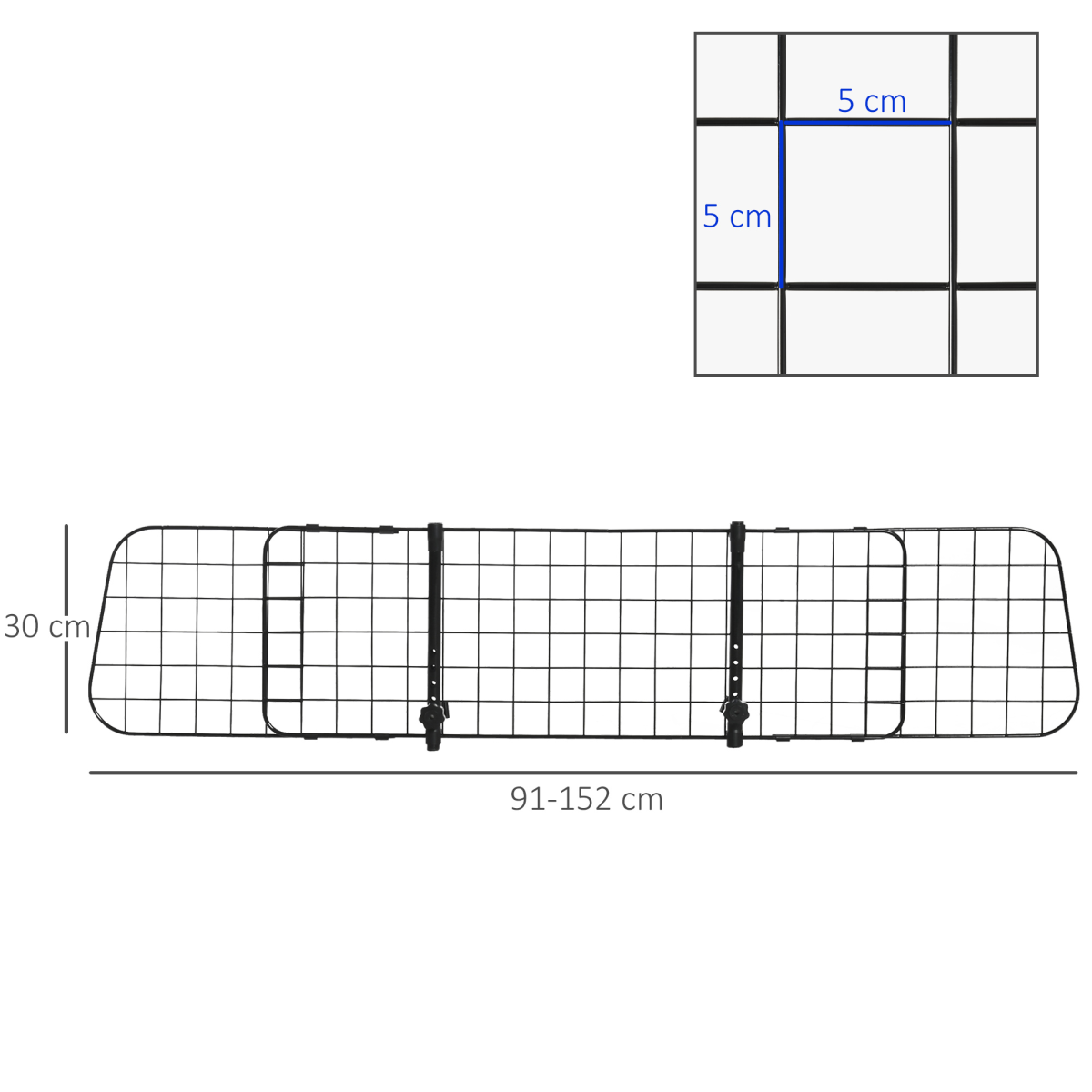 Heavy Duty Dog Car Barrier - Adjustable Ventilated Mesh Guard