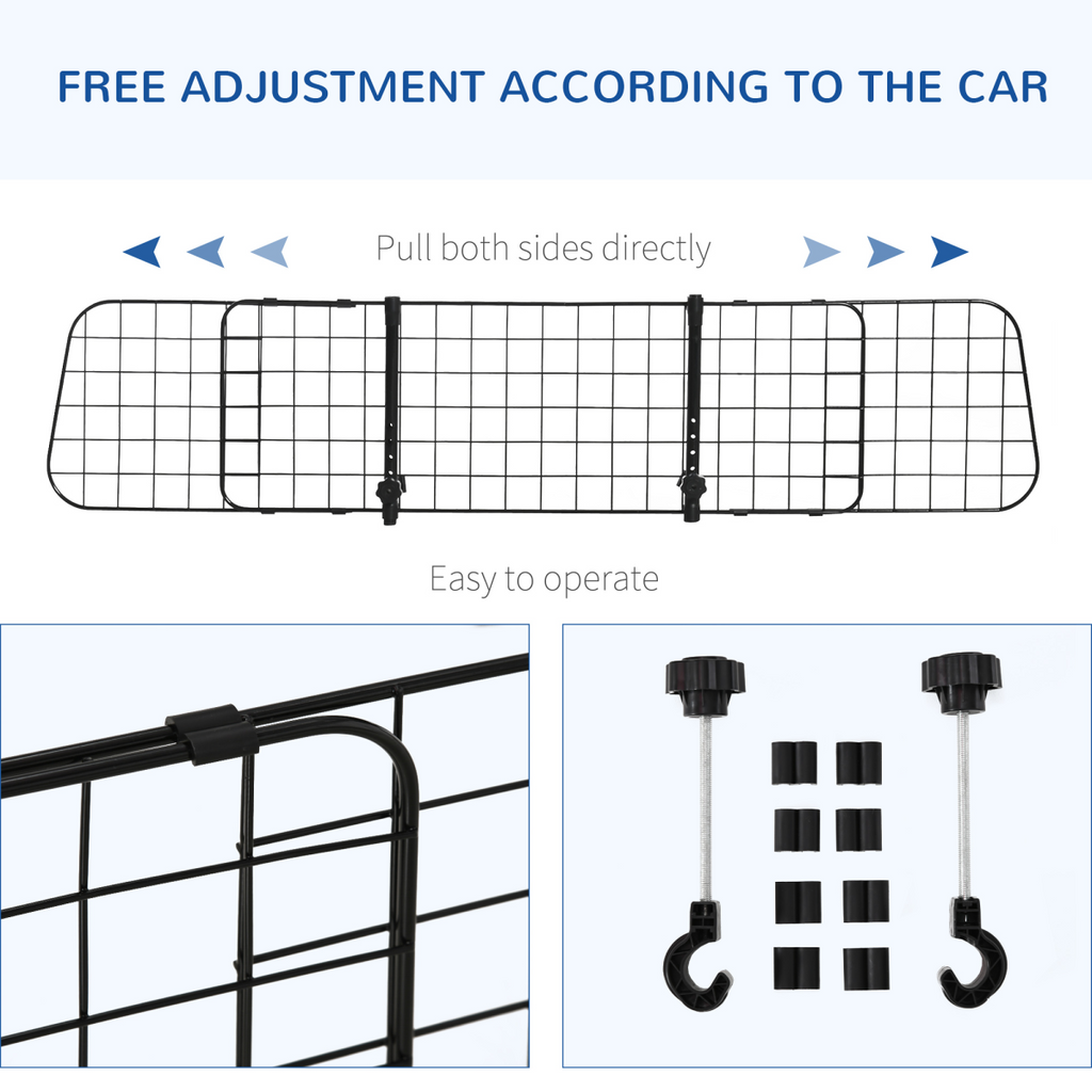Heavy Duty Dog Car Barrier - Adjustable Ventilated Mesh Guard