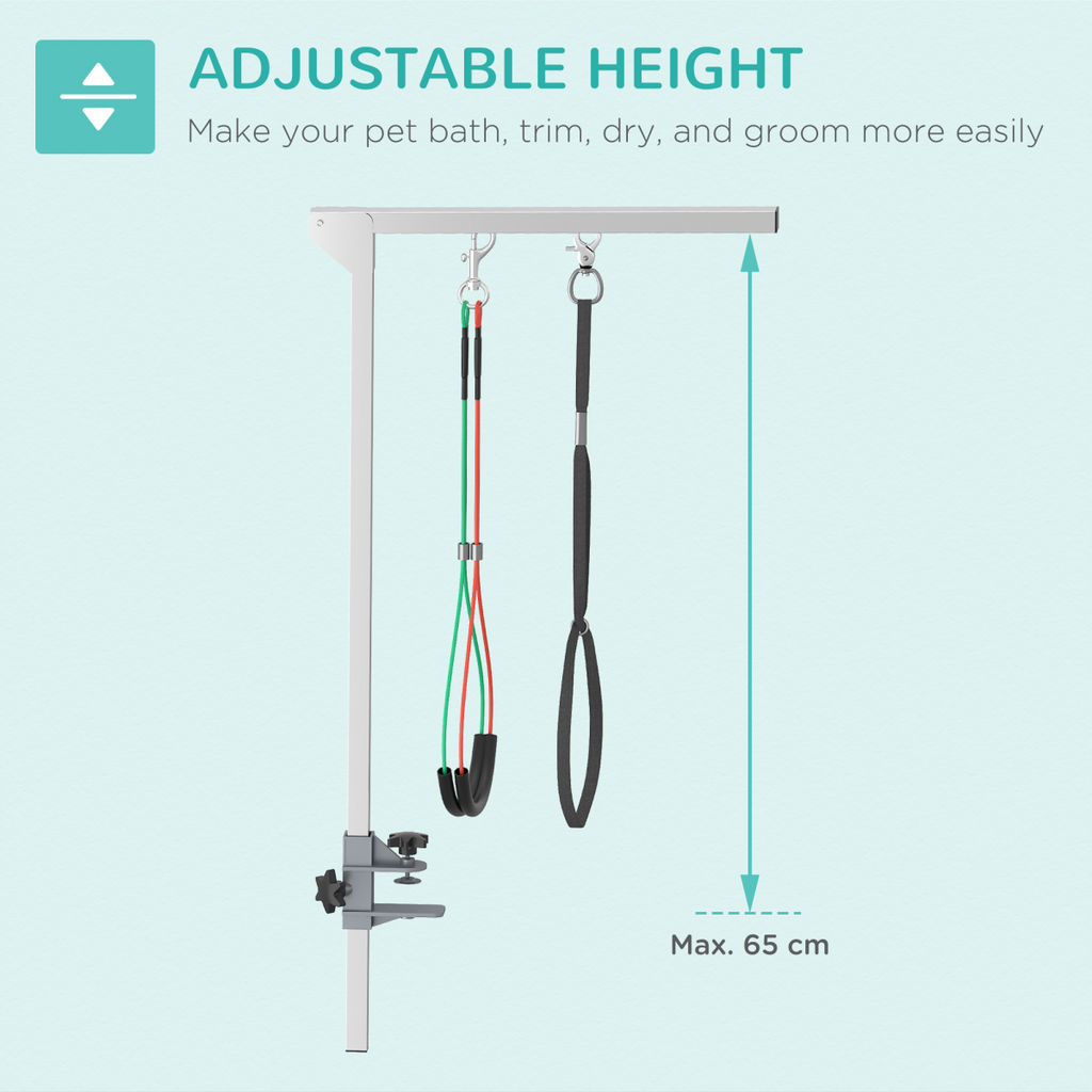 Adjustable Foldable Pet Grooming Arm Clamp | Loop & Haunch Holders (Medium Dogs)