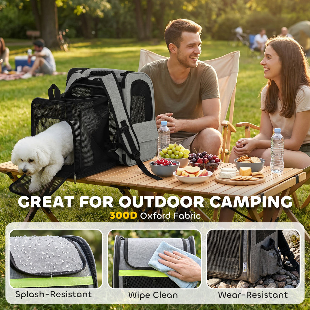Dog Carrier Backpack Expandable, Breathable Pet Carrier Bag for Small Puppy & Cat with Reflective Strip for Travel & Hiking