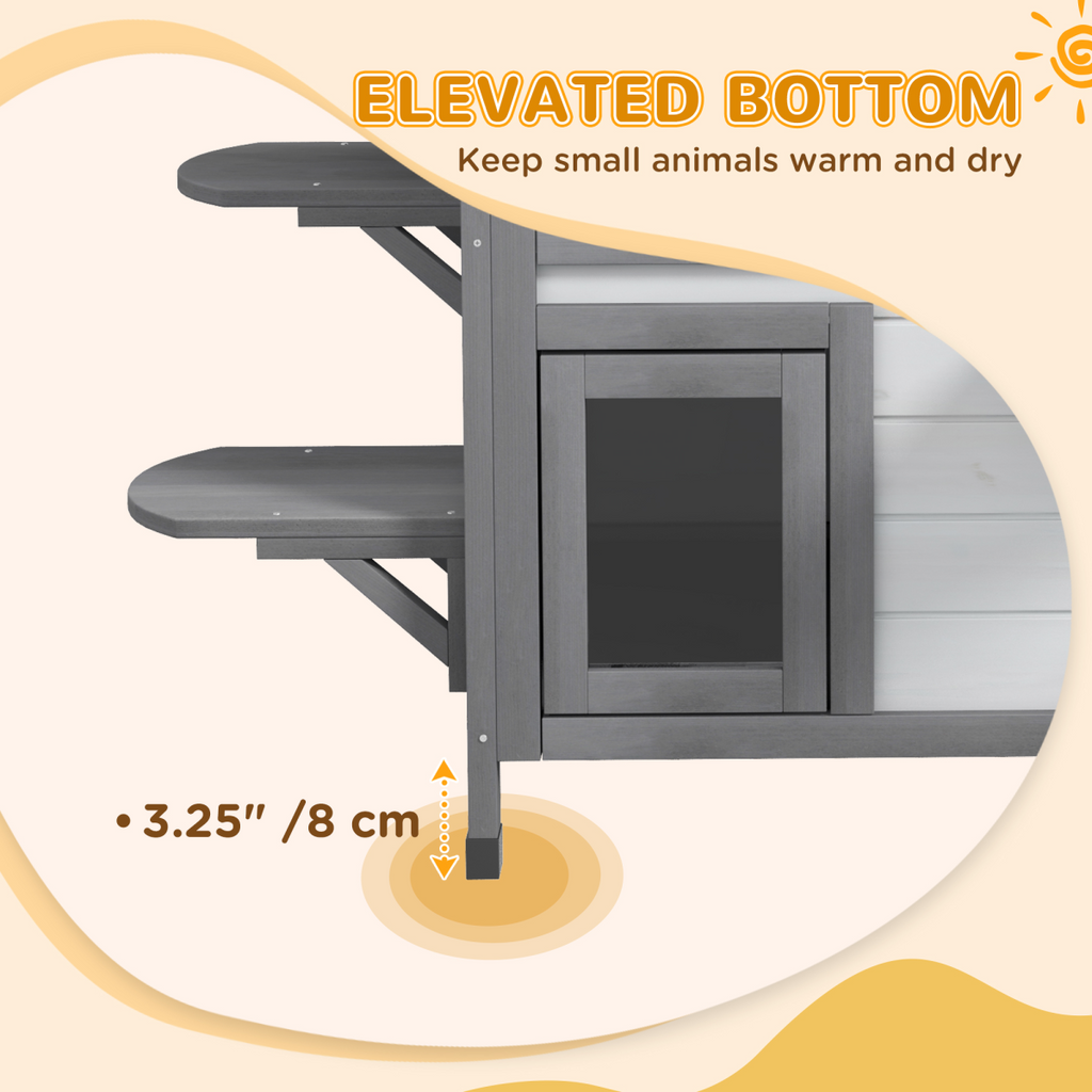 Wooden Cat House with Openable Roof - Indoor and Outdoor Catio Condo, White