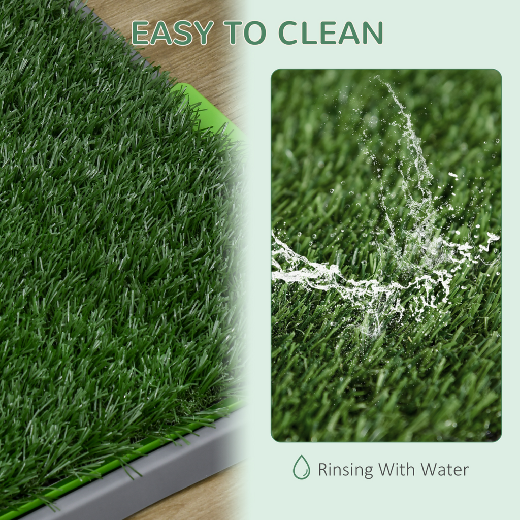 Dog Toilet Potty Tray with 2 Artificial Grass Pads, 67 x 41cm - Green