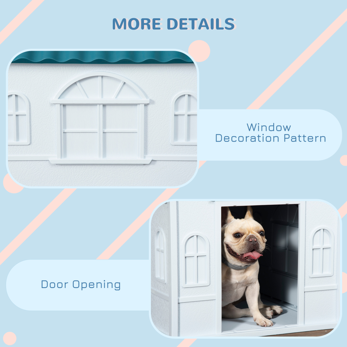 Weather-Resistant Dog House - Puppy Shelter for Medium Dogs, Blue