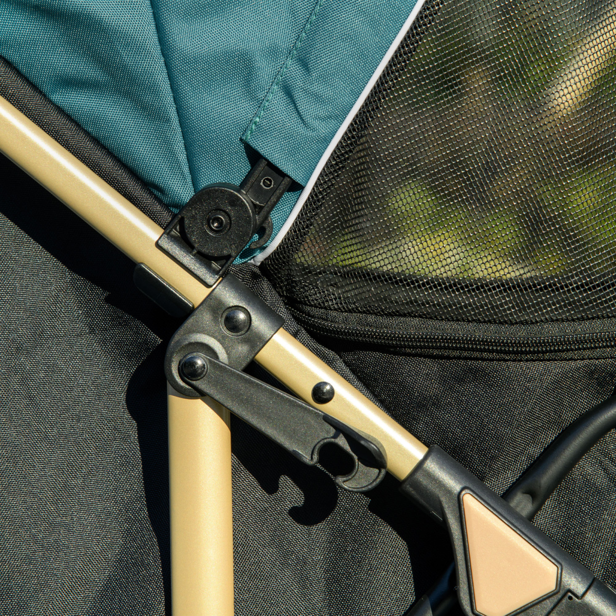Pet Stroller for XS and S Dogs with Rain Cover - Dark Green
