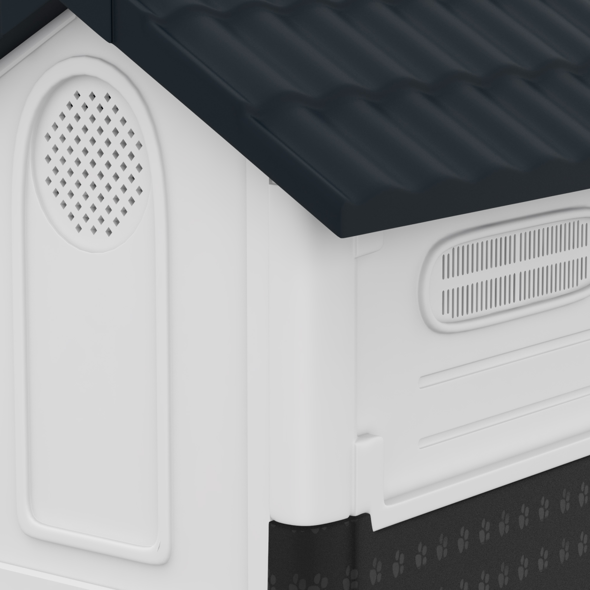 Outdoor Dog Kennel for XS Dogs - Weatherproof Puppy House, Grey