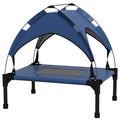 Cooling Raised Pet Bed with Washable Breathable Mesh, for Mini Small Dogs, 61 x 46 x 63cm - Dark Blue