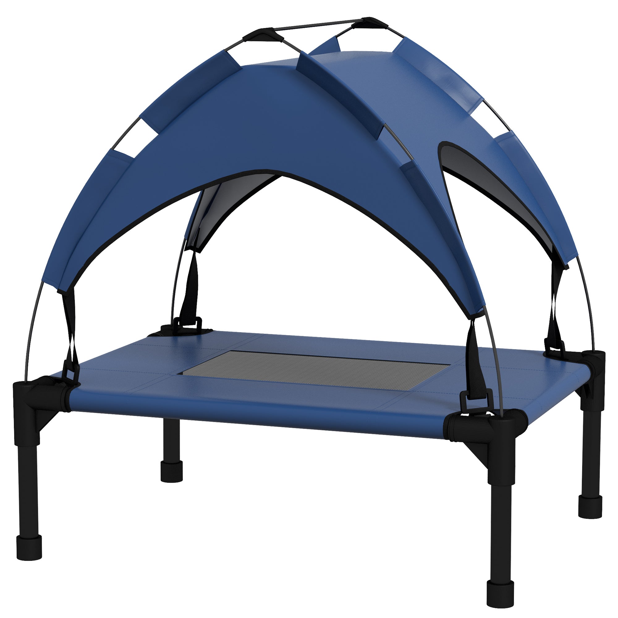 Cooling Raised Pet Bed with Washable Breathable Mesh, for Mini Small Dogs, 61 x 46 x 63cm - Dark Blue