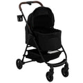 Dog Stroller, 3 in 1 Foldable Pet Stroller for Small Puppy Cat with Detachable Travel Carrier, Storage Basket, Black
