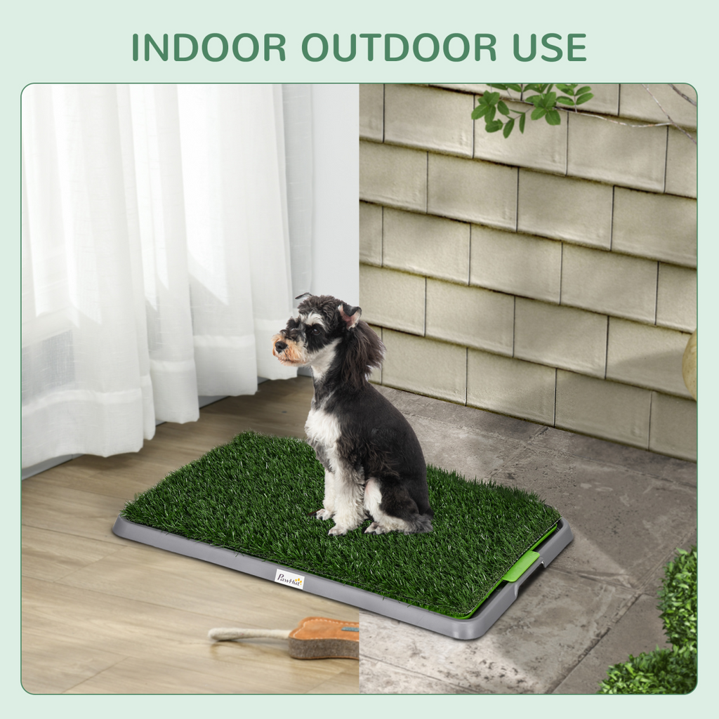 Dog Toilet Potty Tray with 2 Artificial Grass Pads, 67 x 41cm - Green
