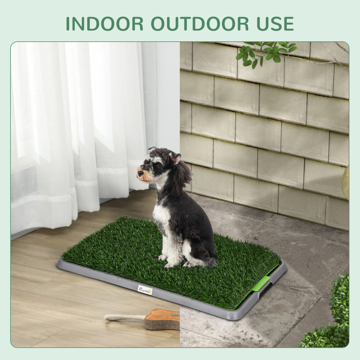 Dog Toilet Potty Tray with 2 Artificial Grass Pads, 67 x 41cm - Green