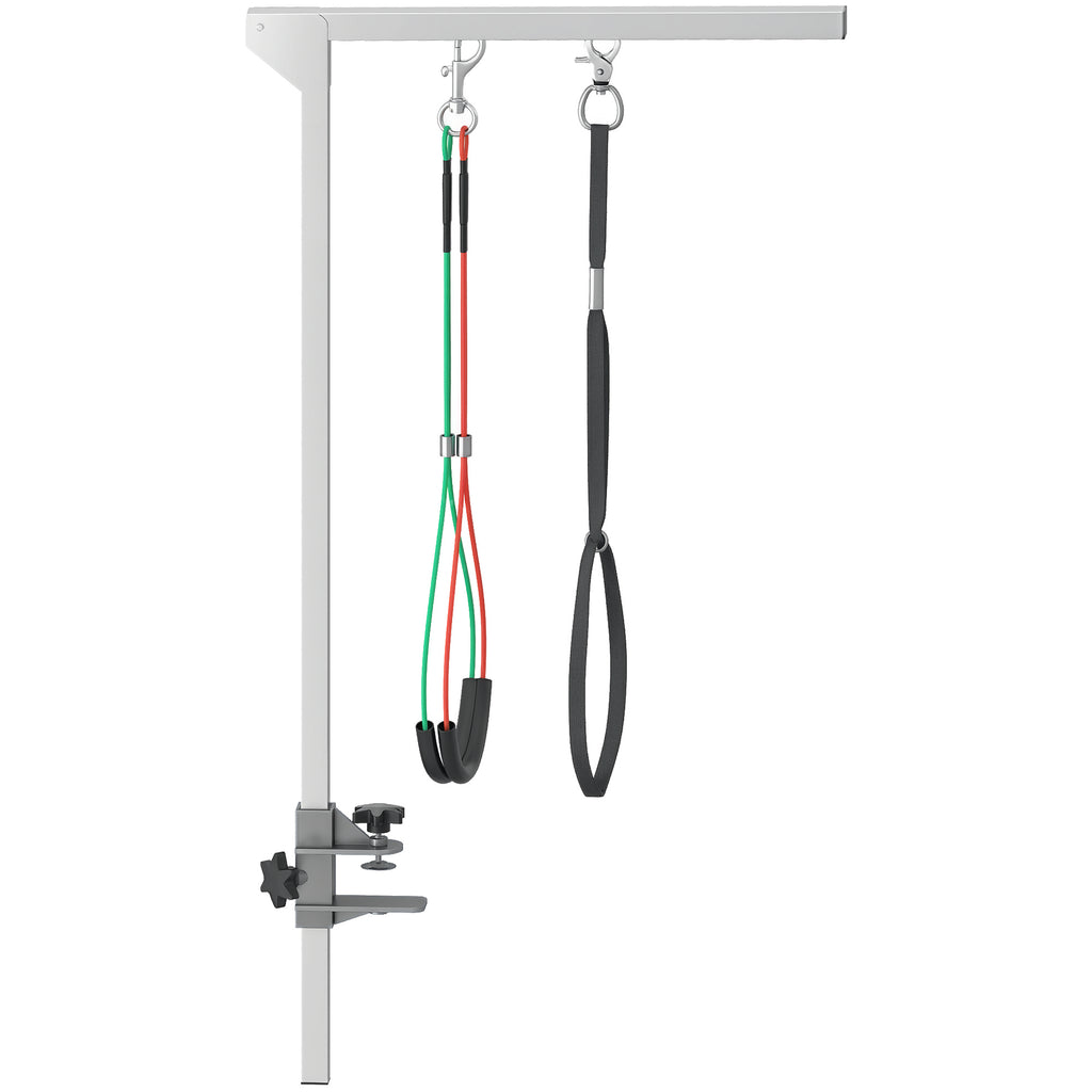 Adjustable Pet Grooming Arm, with Clamp, Haunch Holders & Grooming Loop - Sliver-Tone
