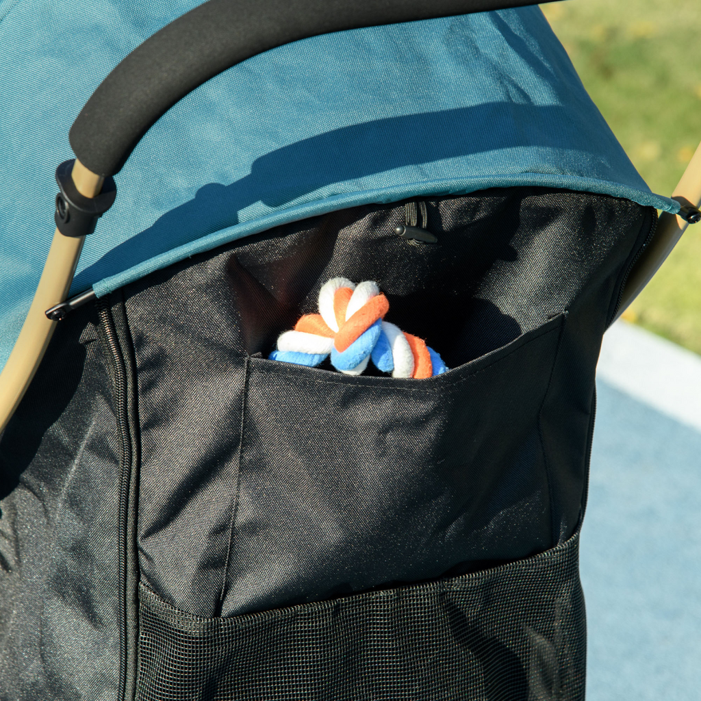 Pet Stroller for XS and S Dogs with Rain Cover - Dark Green