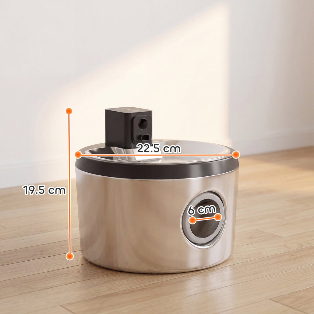 Wireless Cat Water Fountain | Stainless Steel 4L | Battery Operated, 6 Filters