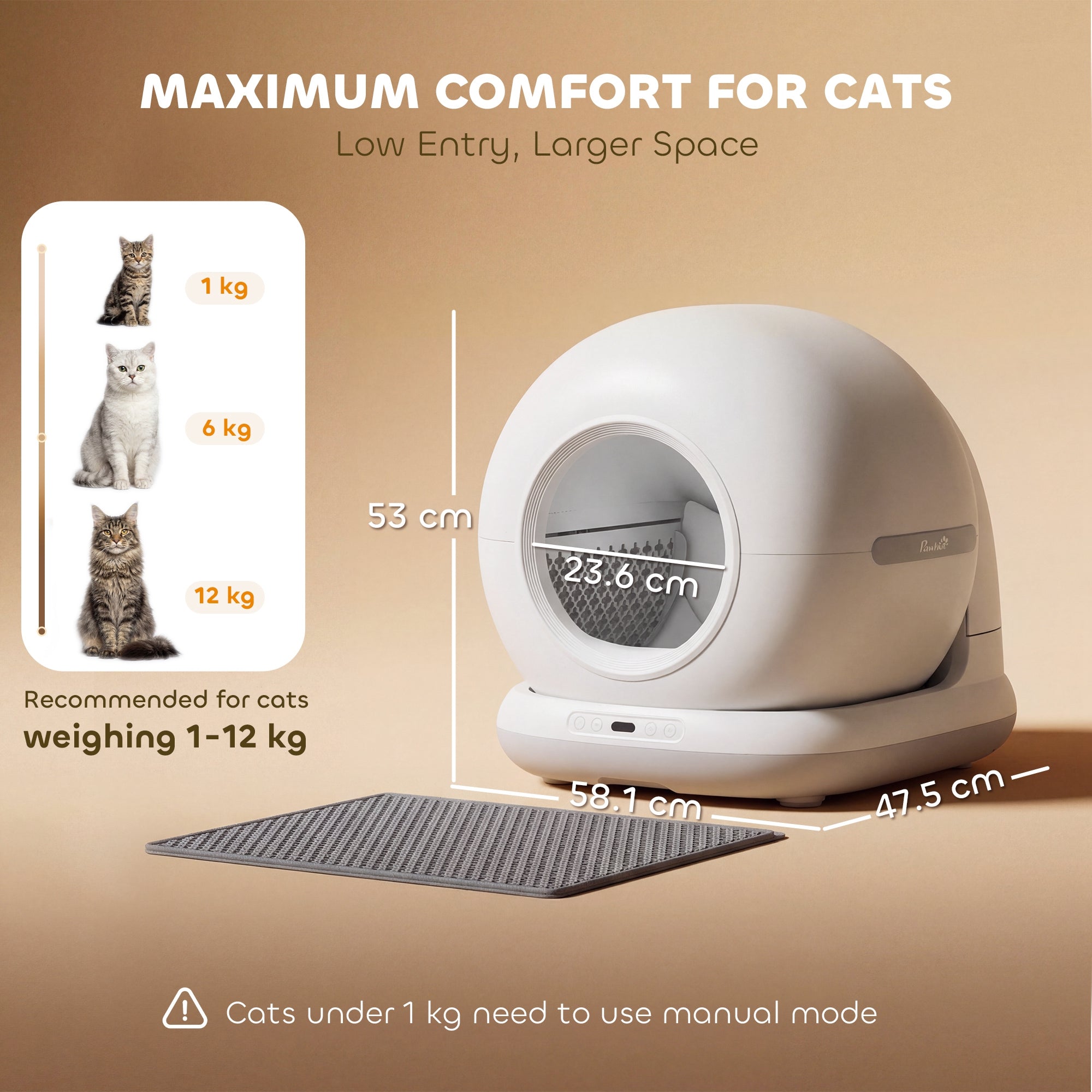 72L Self-Cleaning Cat Litter Tray | Automatic with APP Control