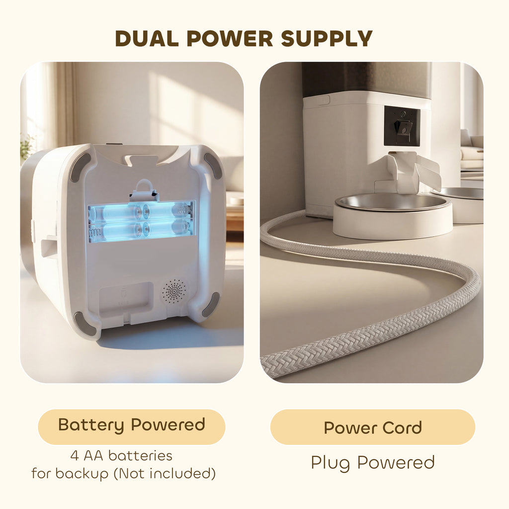 Automatic Cat Feeder for 2 Cats with HD Camera, 2.4G & 5G WiFi Pet Food Dispenser 6L APP Control