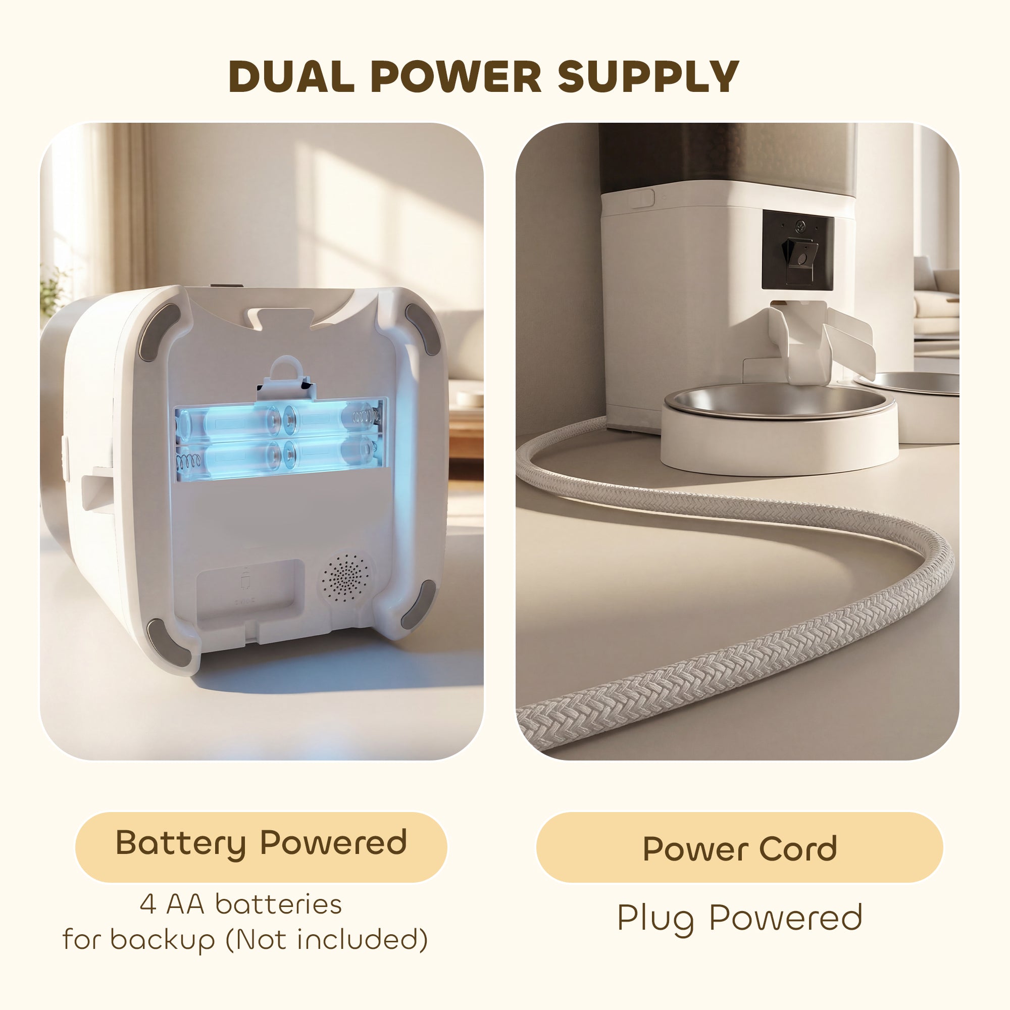 Automatic Cat Feeder for 2 Cats with HD Camera, 2.4G & 5G WiFi Pet Food Dispenser 6L APP Control