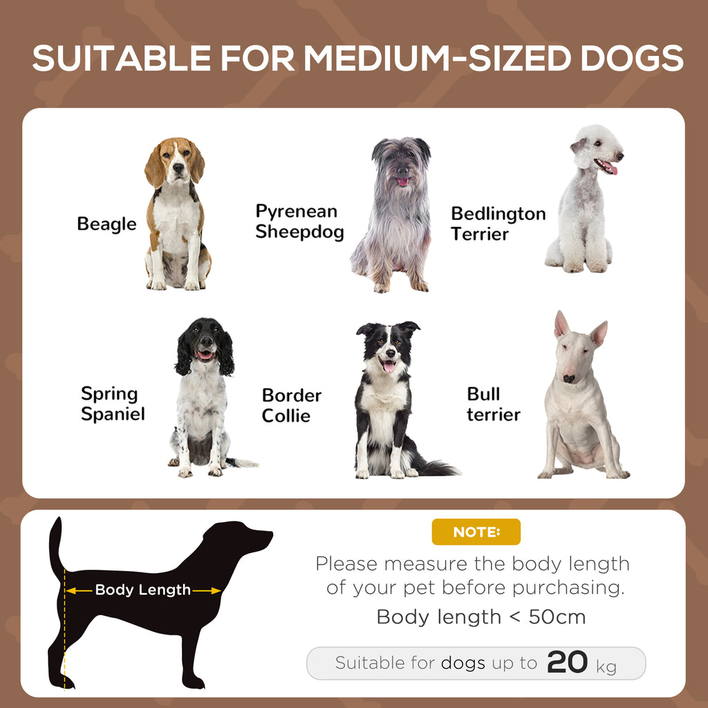 Outdoor Dog Bed with Removable Canopy, Portable Raised Dog Bed for Camping, Garden & Beach, Water-Resistant UV-Protection Mesh Pet Cot Sun Lounger, for Medium Pets, 76 x 61 x 73 cm, Brown