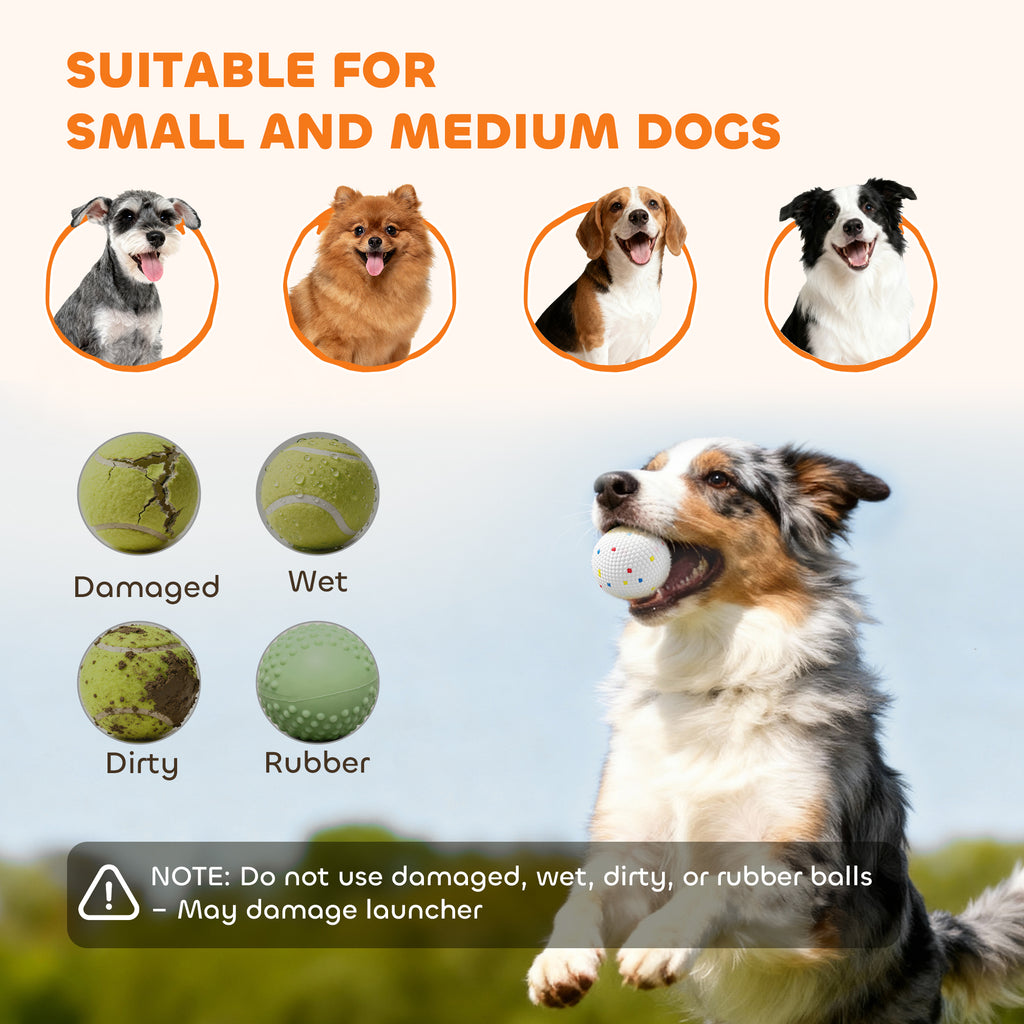 Automatic Dog Ball Launcher with 5 ETPU Tennis Balls, 3 Distance Settings, Green