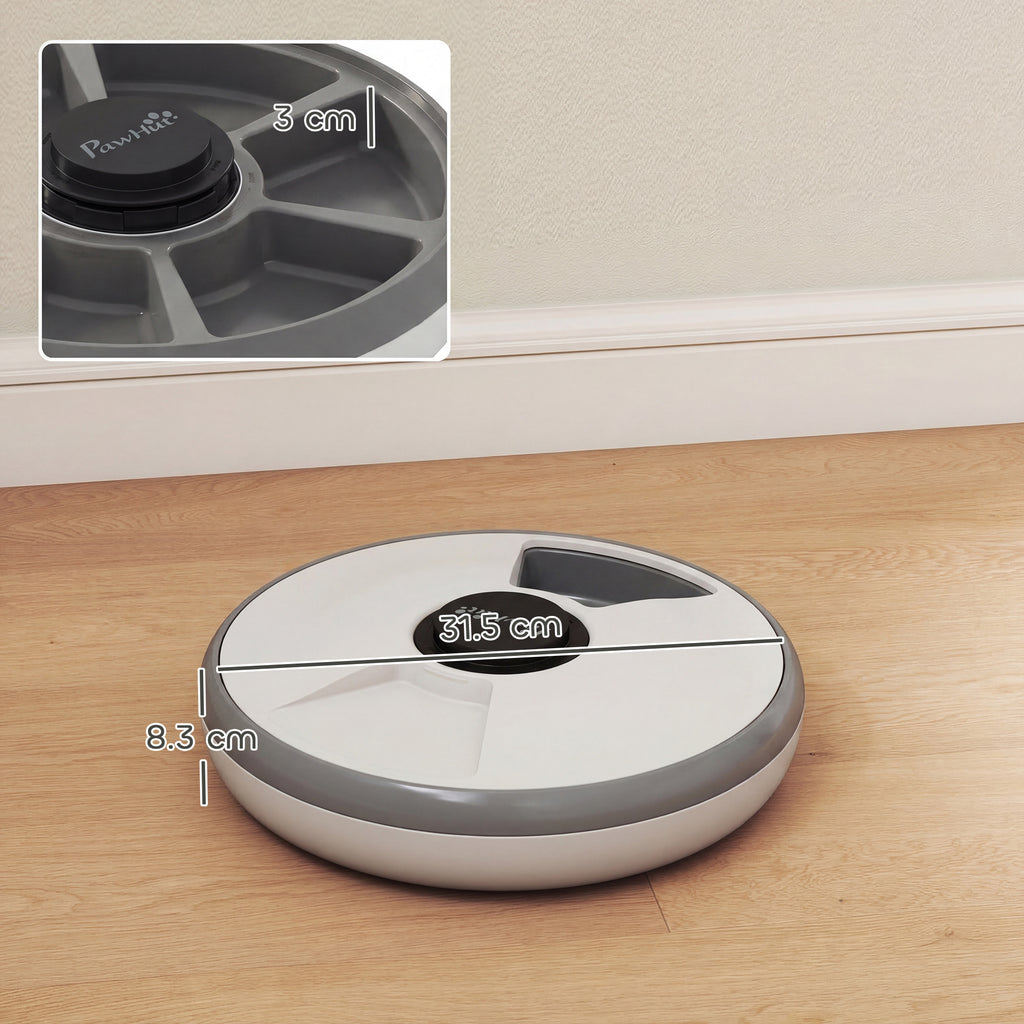 Automatic Cat Feeder Programmable Timer for Dry Wet Food, Cat Food Dispenser with Ice Pack for 6 Meals