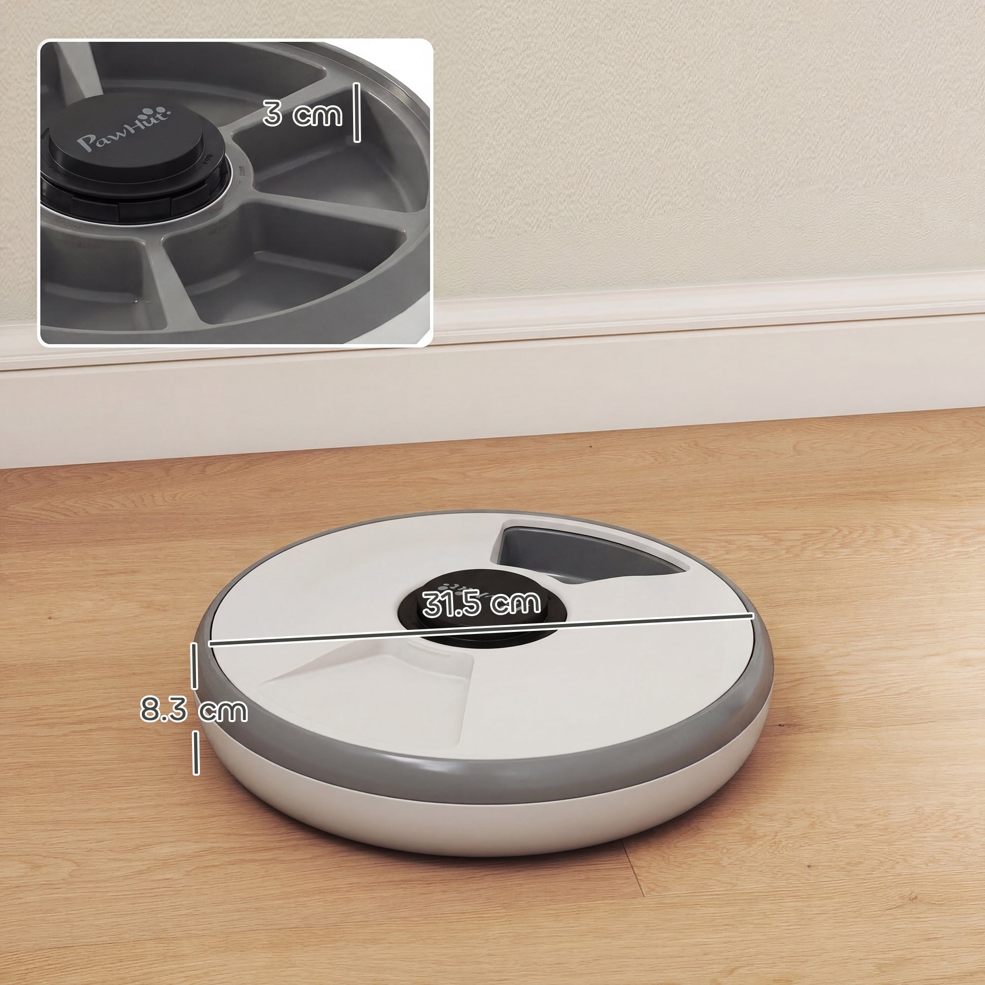 Automatic Cat Feeder Programmable Timer for Dry Wet Food, Cat Food Dispenser with Ice Pack for 6 Meals
