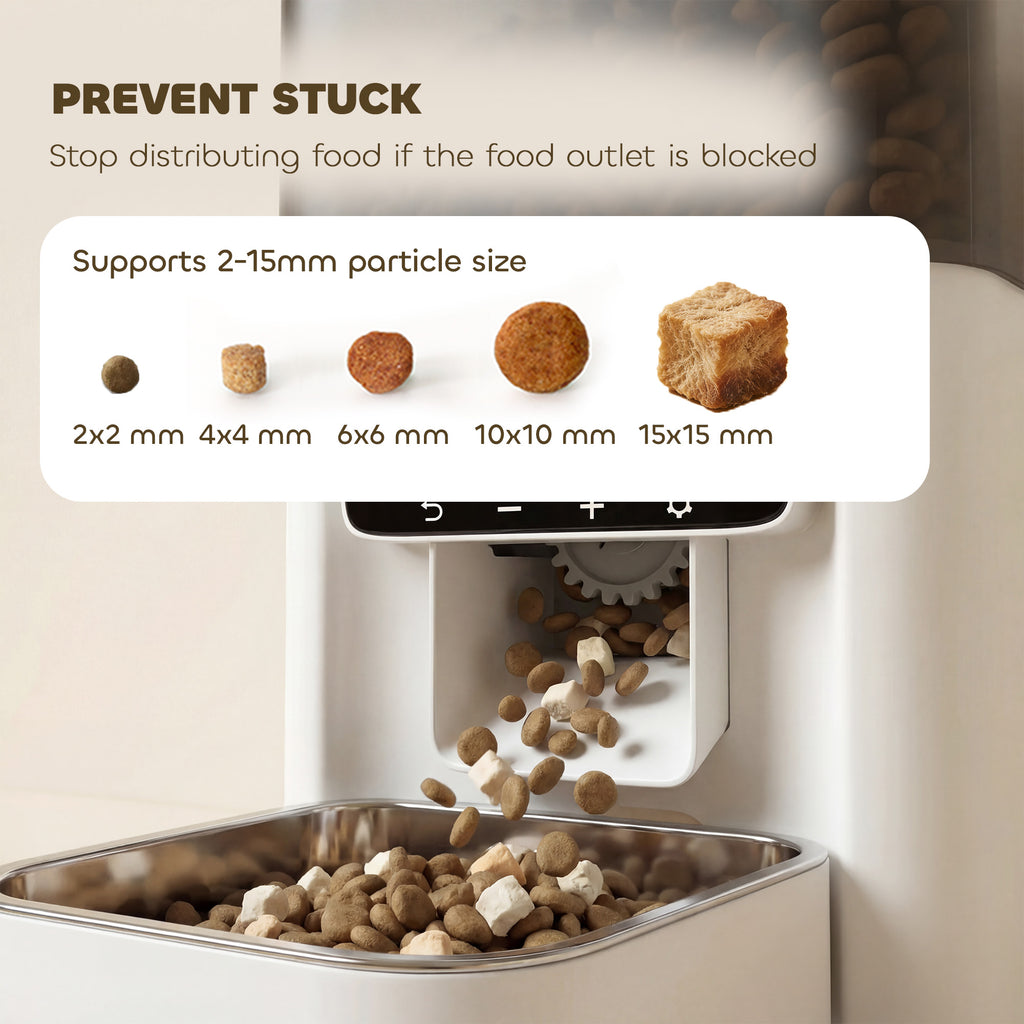 Programmable Automatic Cat Feeder with Timer Up to 6 Meals Per Day, 10s Voice Recorder, Portion Control