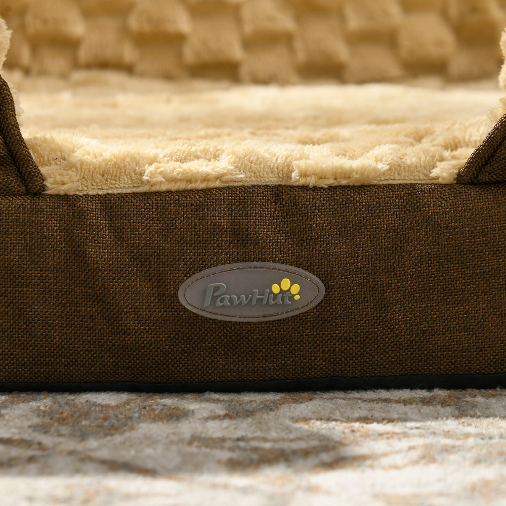 Calming Dog Bed Pet Mattress with Removable Cover, Anti-Slip Bottom, for Medium Dogs, 90L x 69W x 21Hcm - Brown