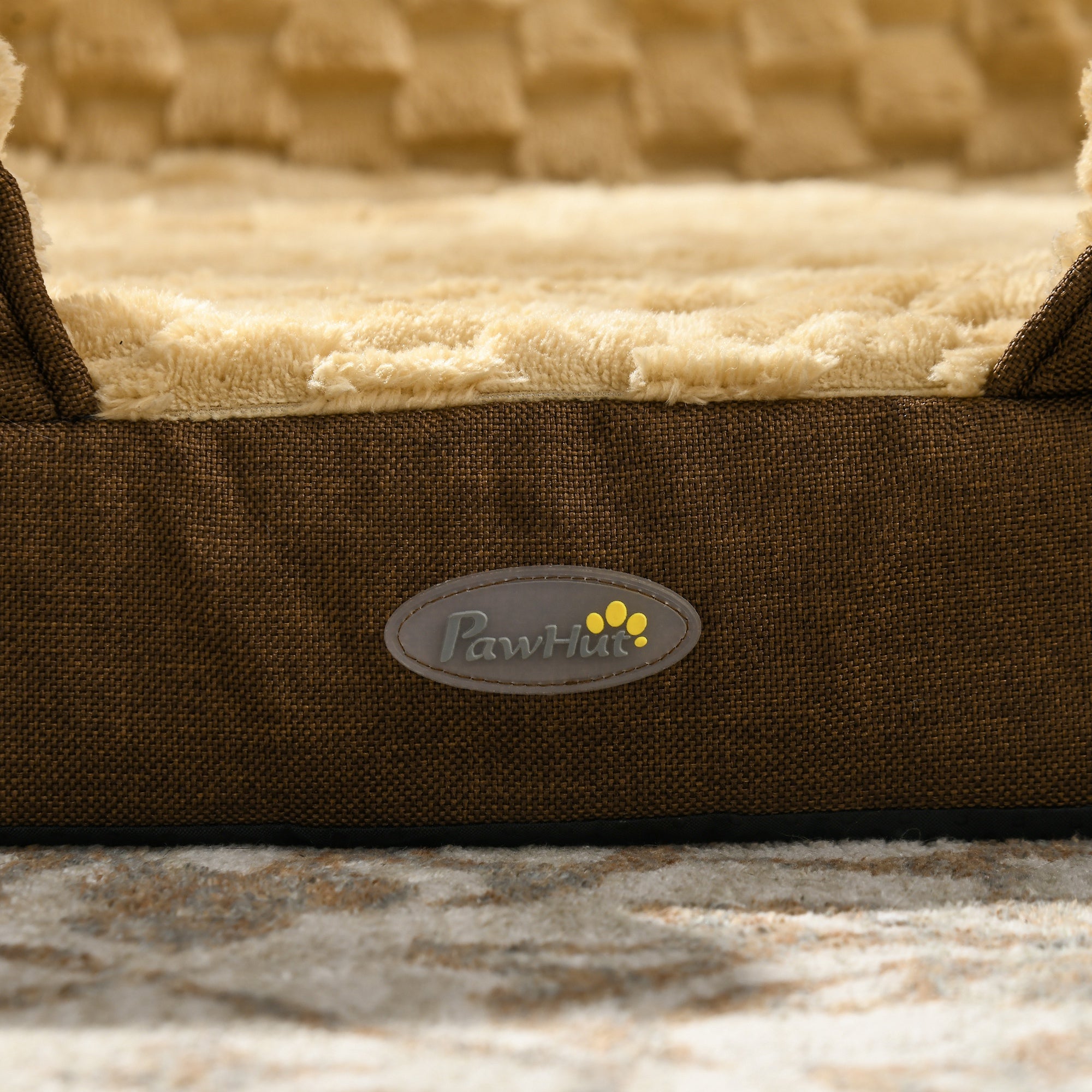 Calming Dog Bed Pet Mattress with Removable Cover, Anti-Slip Bottom, for Medium Dogs, 90L x 69W x 21Hcm - Brown