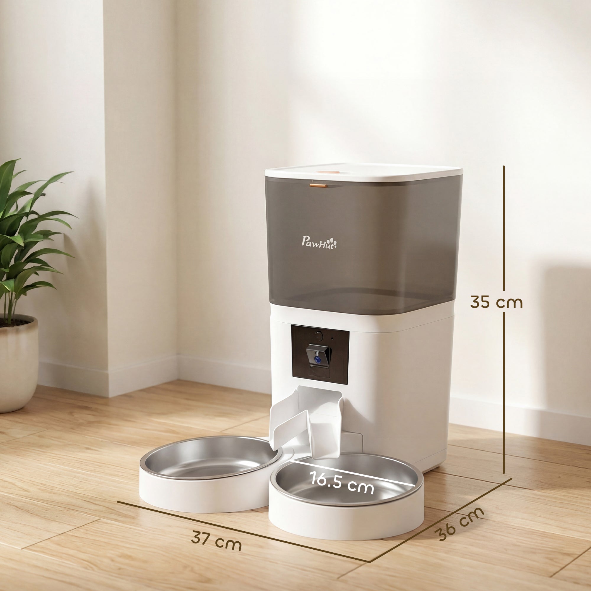 Automatic Cat Feeder for 2 Cats with HD Camera, 2.4G & 5G WiFi Pet Food Dispenser 6L APP Control
