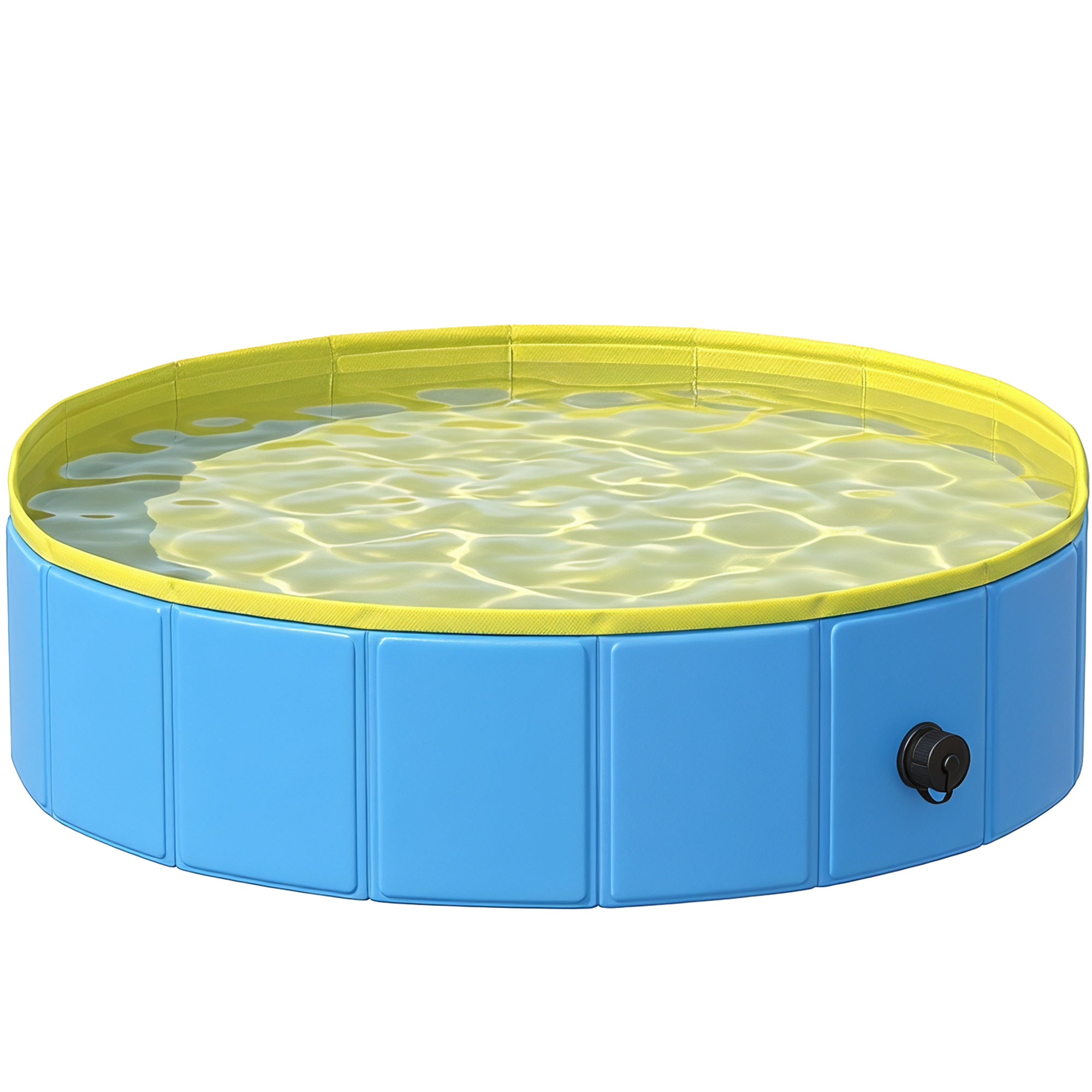 Foldable Dog Pool for Puppies and Ducks Dog Paddling Pool Bath Tub, Blue, 80 x 20 cm