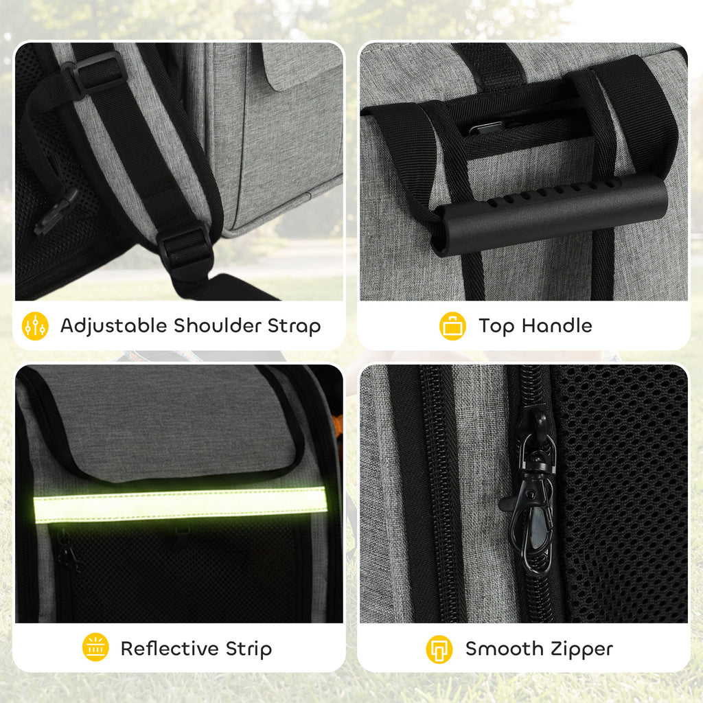 Dog Carrier Backpack Expandable, Breathable Pet Carrier Bag for Small Puppy & Cat with Reflective Strip for Travel & Hiking