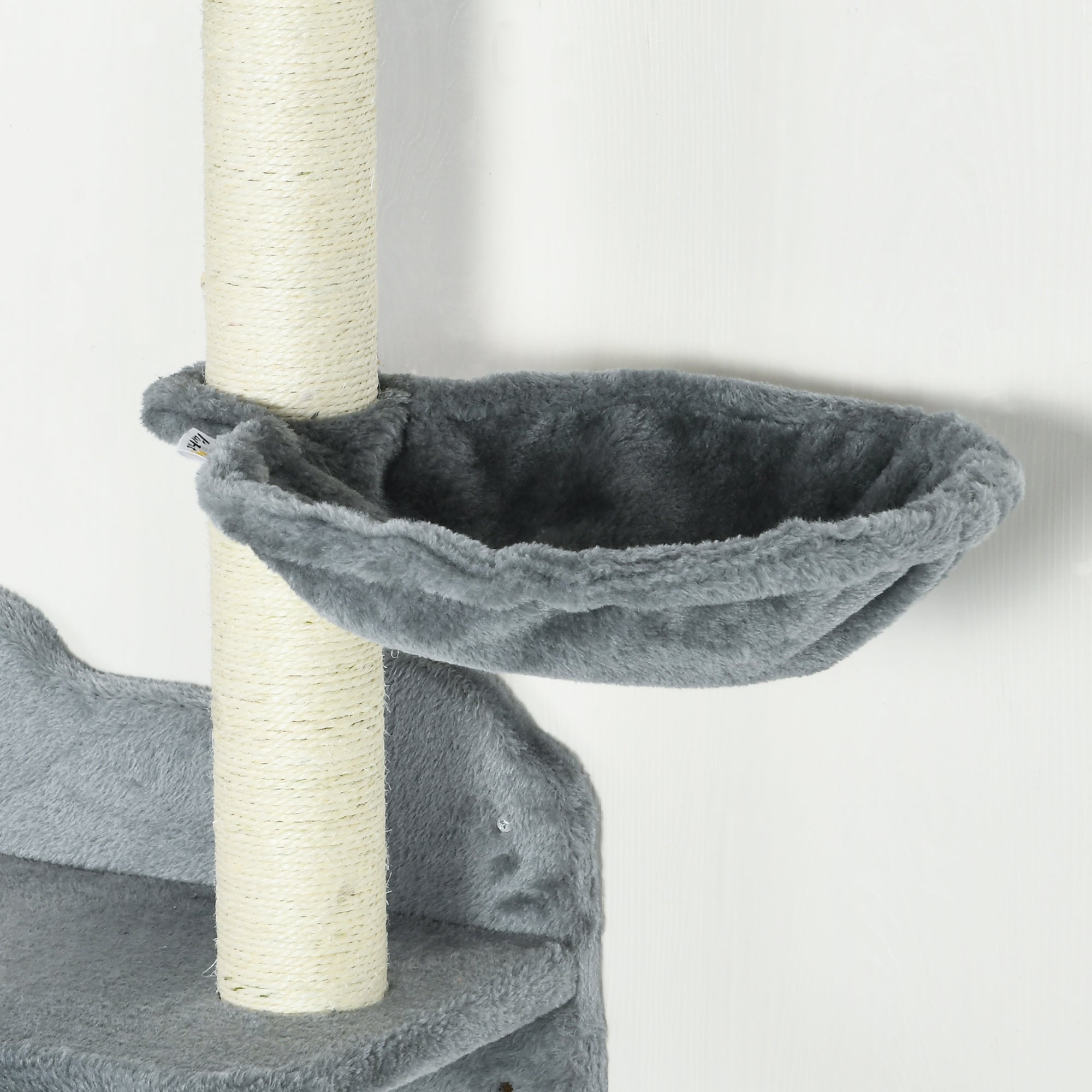 4-Piece Wall-Mounted Cat Shelves with Scratching Post - Cat Wall Furniture for Indoor Cats (Grey)