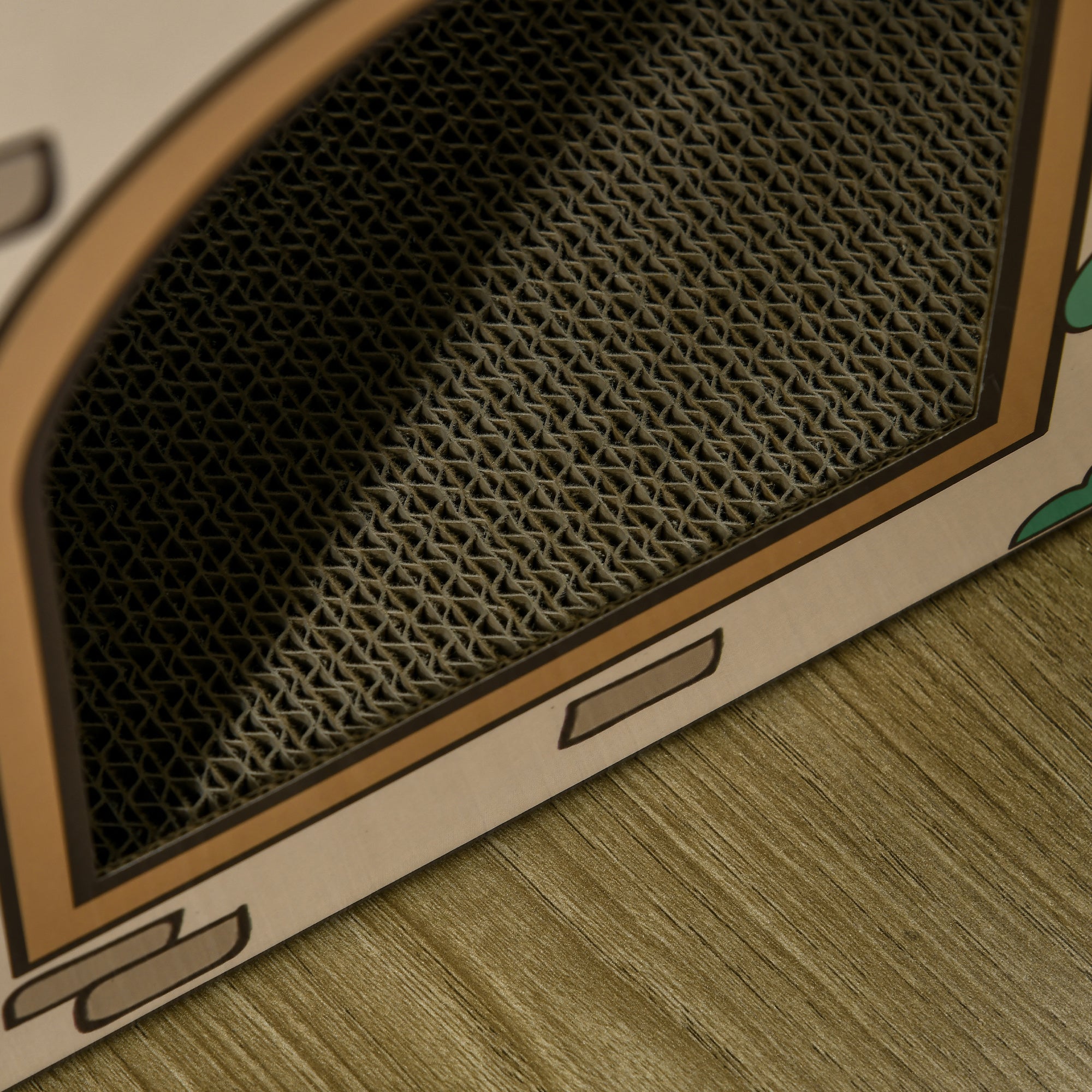 2-in-1 Cat Scratcher House with Catnip - Cardboard Scratching Board & Lounger for Indoor Cats