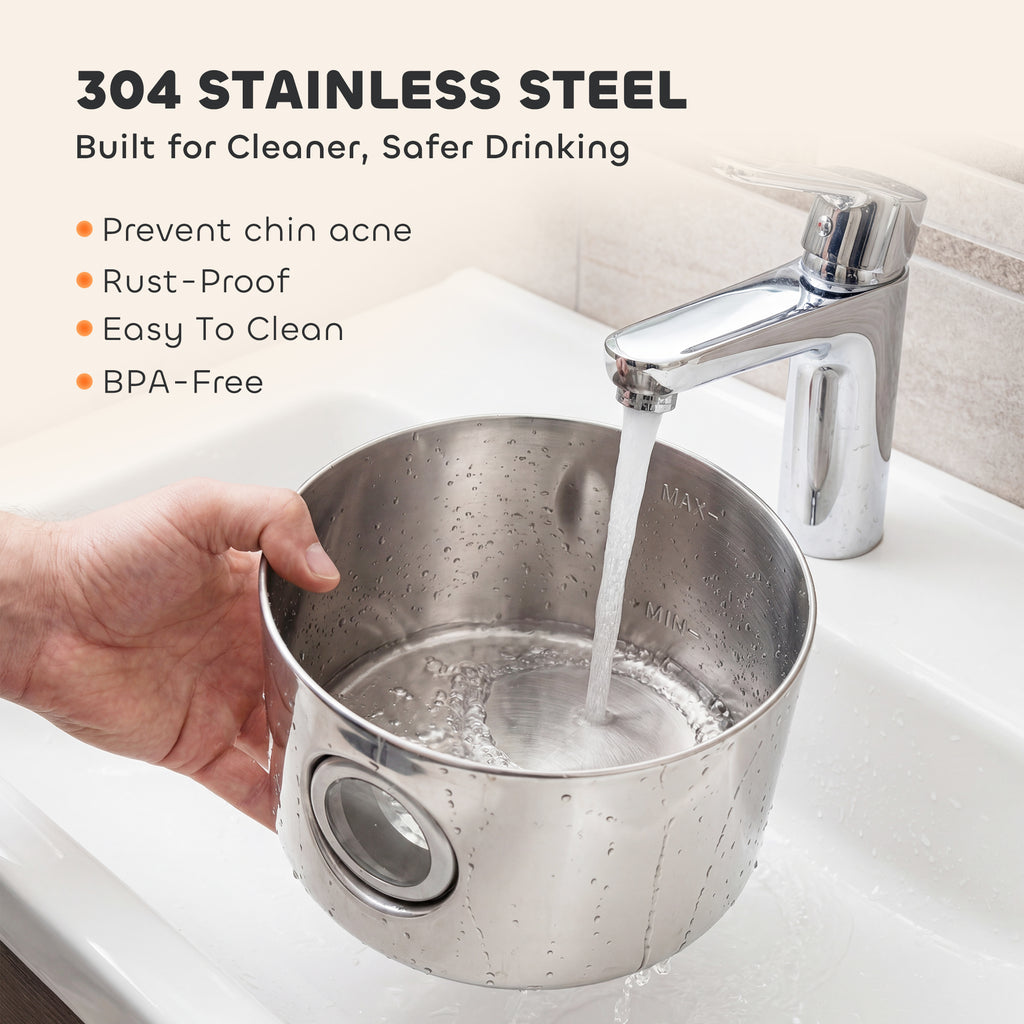 Wireless Cat Water Fountain | Stainless Steel 4L | Battery Operated, 6 Filters