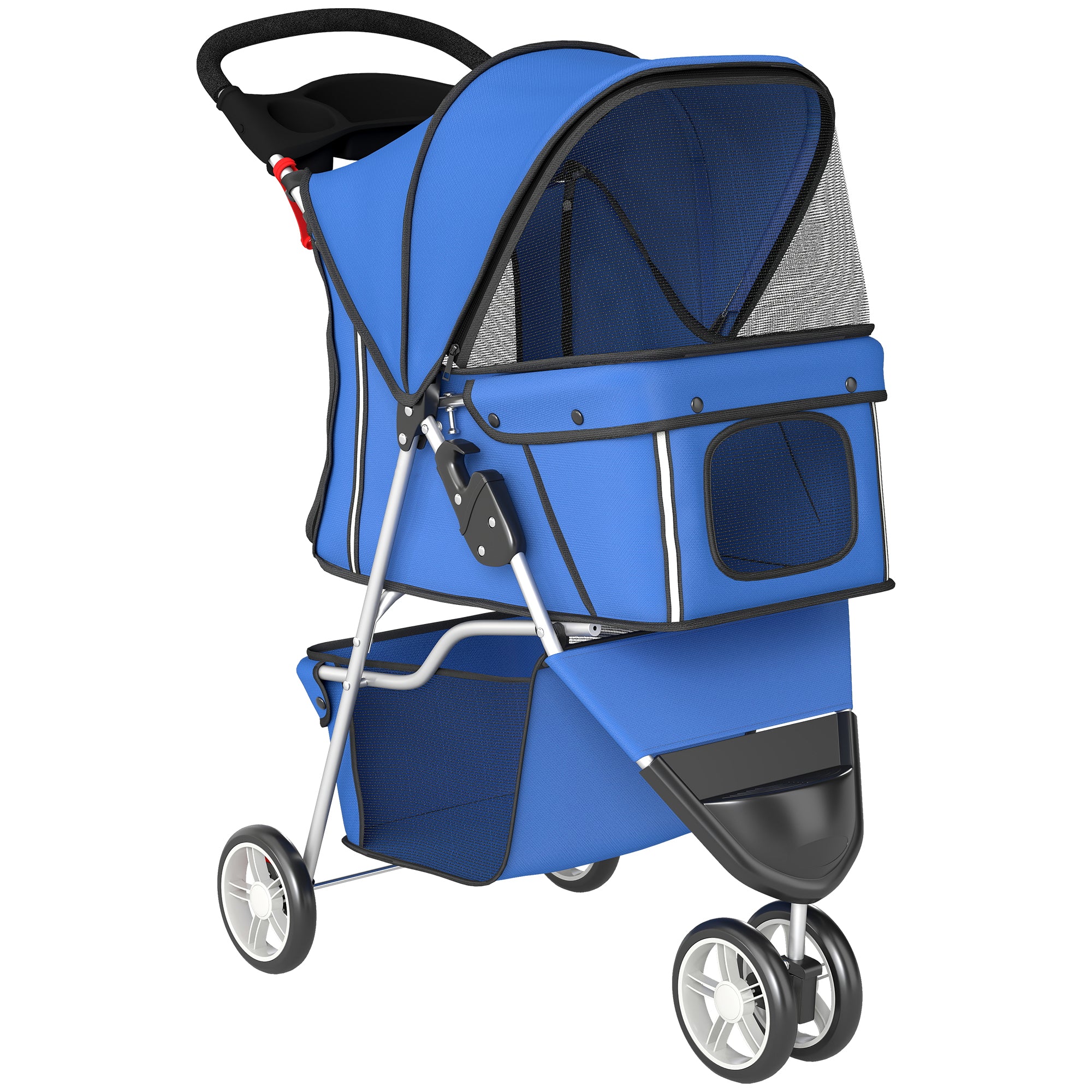 3-Wheel Pet Stroller for Small and Miniature Dogs, Blue