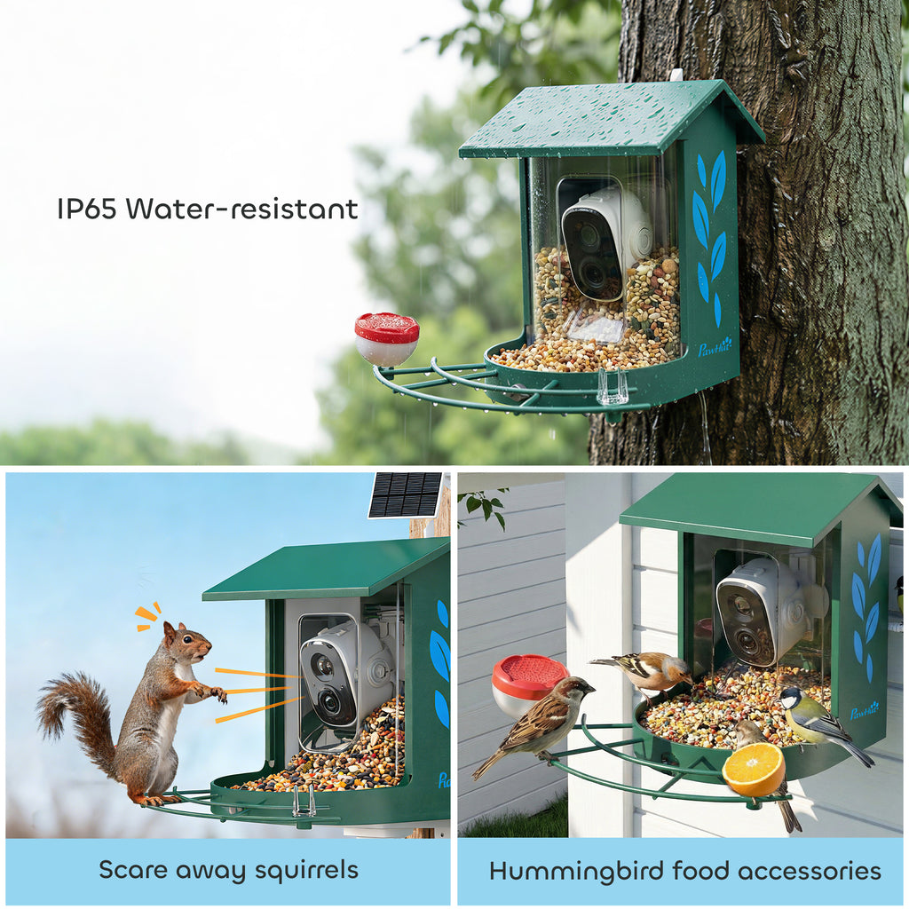 Smart Bird Feeder Camera 2K HD with AI Identifies 16,000+ Species, Auto Capture Video, APP Instant Notifications