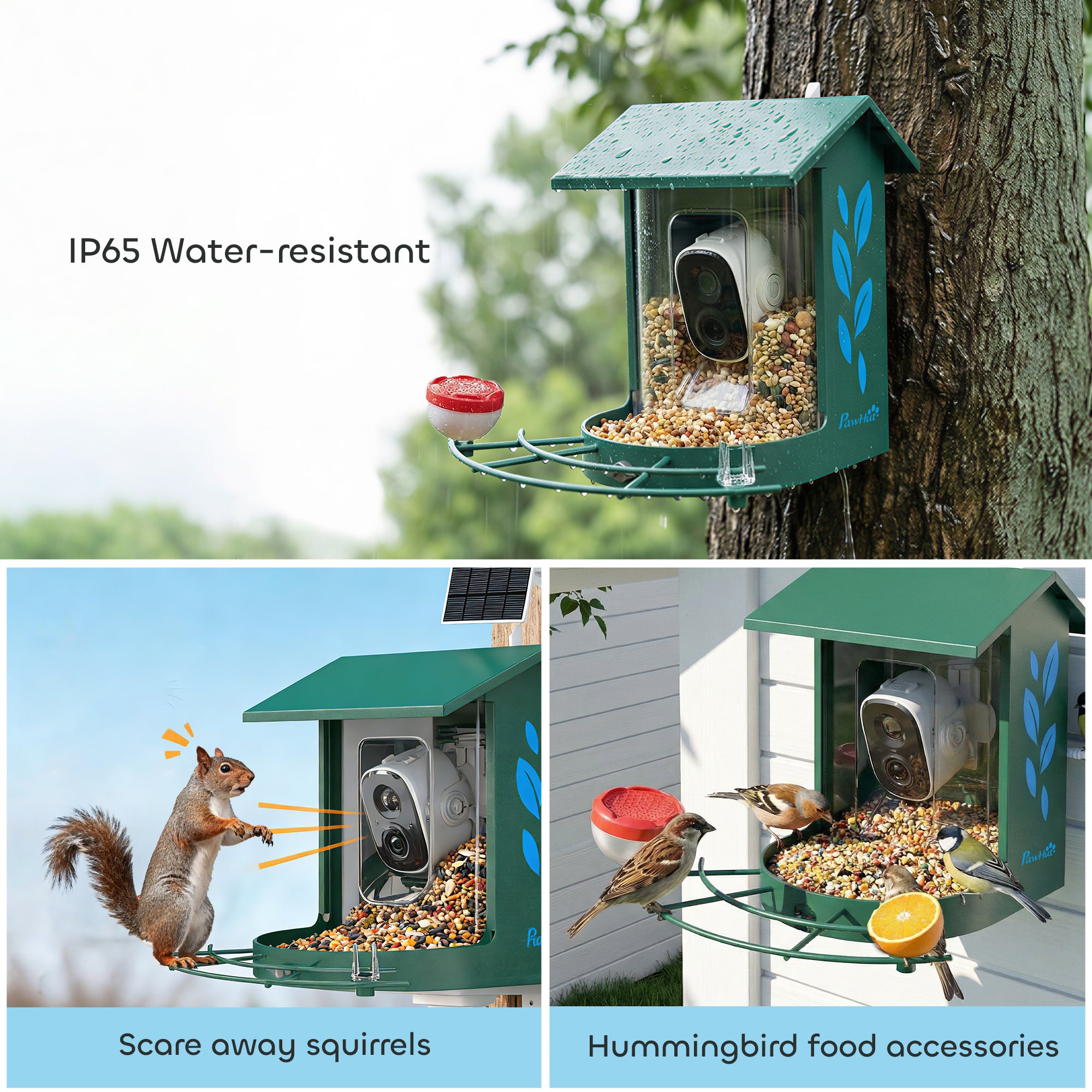 Smart Bird Feeder Camera 2K HD with AI Identifies 16,000+ Species, Auto Capture Video, APP Instant Notifications