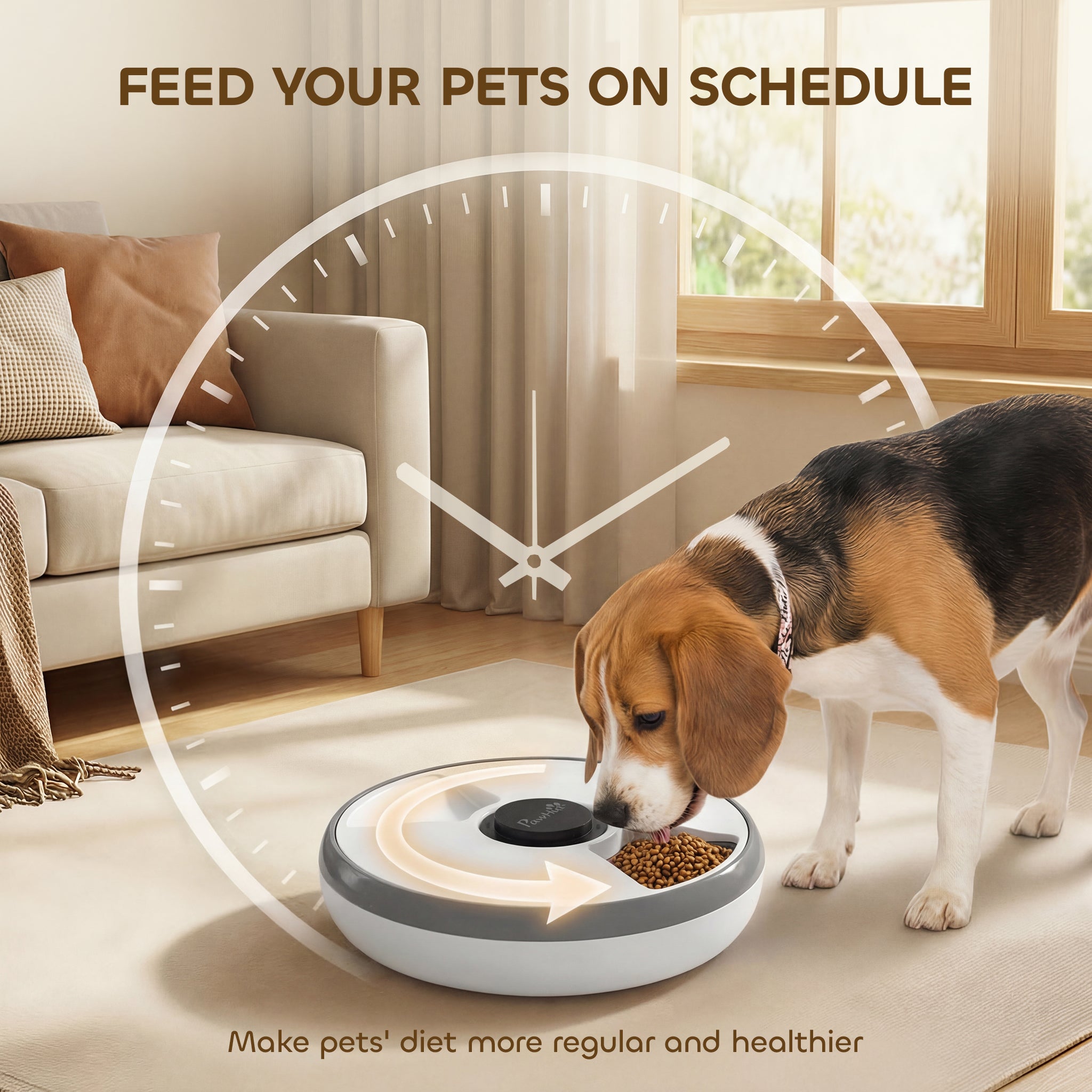 Automatic Cat Feeder Programmable Timer for Dry Wet Food, Cat Food Dispenser with Ice Pack for 6 Meals