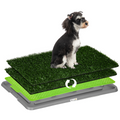 Dog Toilet Potty Tray with 2 Artificial Grass Pads, 67 x 41cm - Green