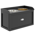 Stainless Steel Raised Dog Bowl Station with 21L Storage Drawer