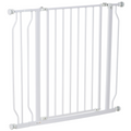 Wide Dog Stair Gate with Door - Pressure Fit, 75-95cm, White