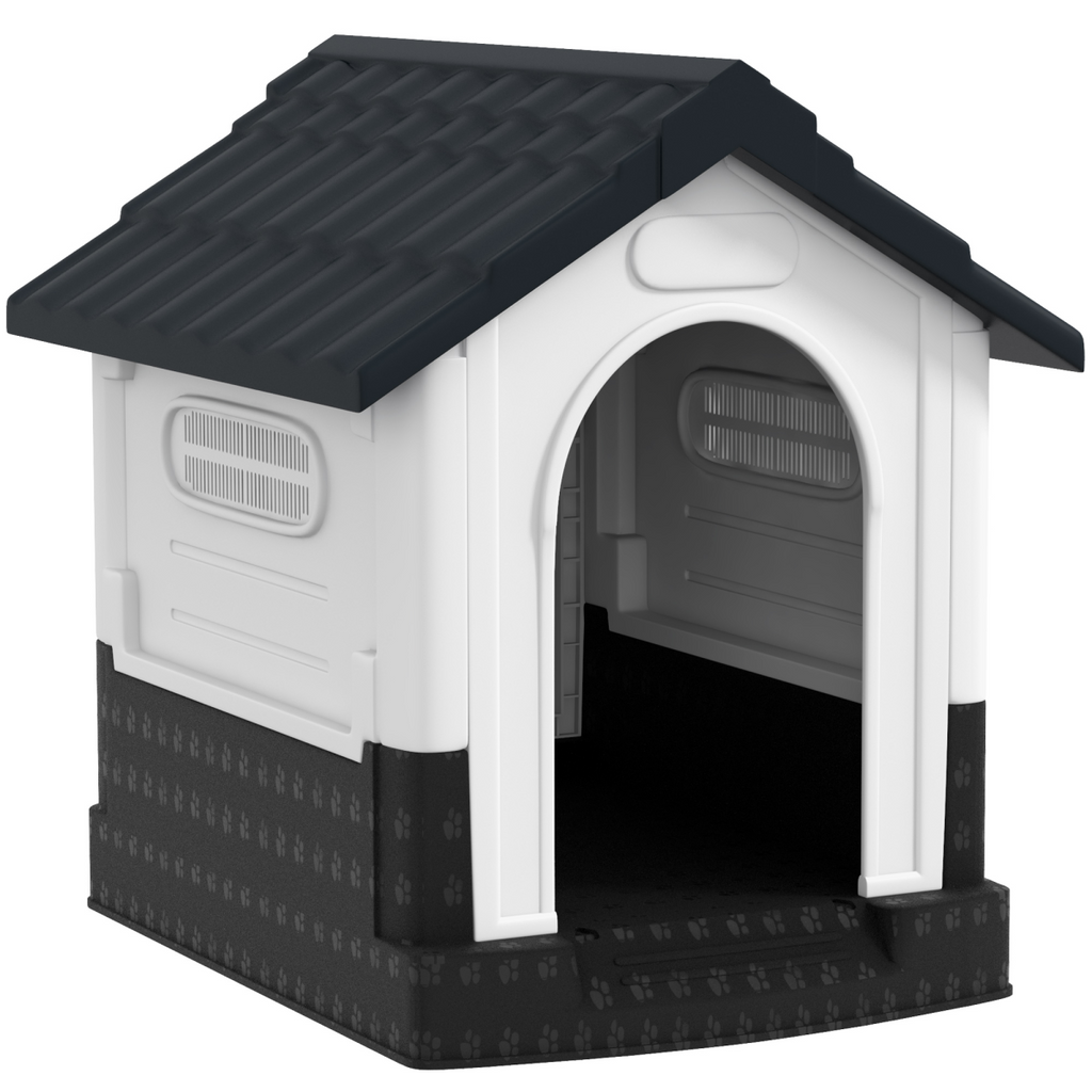 Outdoor Dog Kennel for XS Dogs - Weatherproof Puppy House, Grey