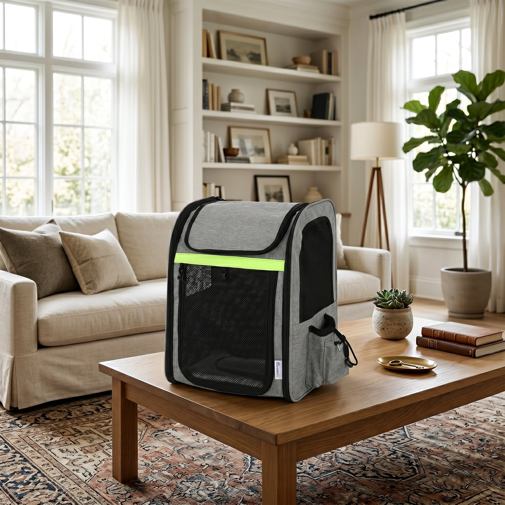 Dog Carrier Backpack Expandable, Breathable Pet Carrier Bag for Small Puppy & Cat with Reflective Strip for Travel & Hiking