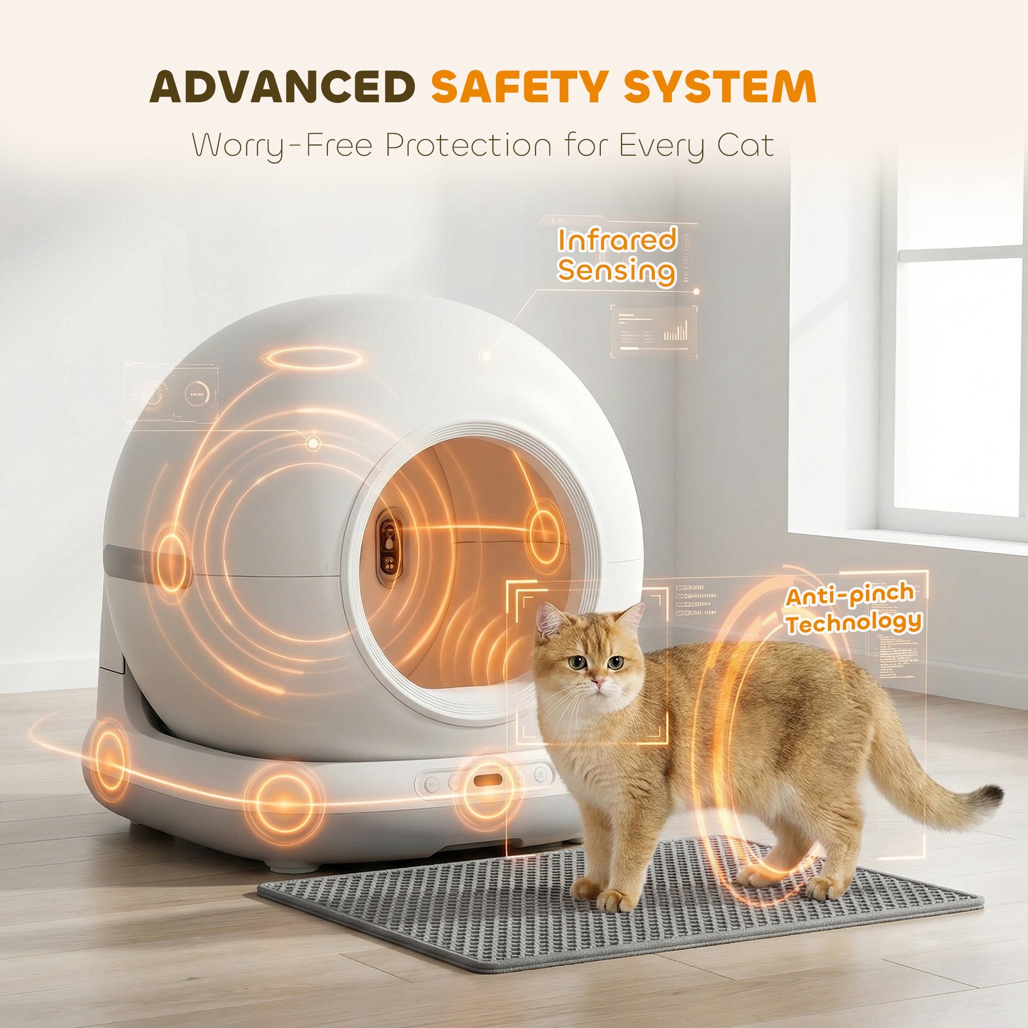 72L Self-Cleaning Cat Litter Tray | Automatic with APP Control